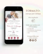 Convite de Casamento Interativo Vermelho e Rosa 5
