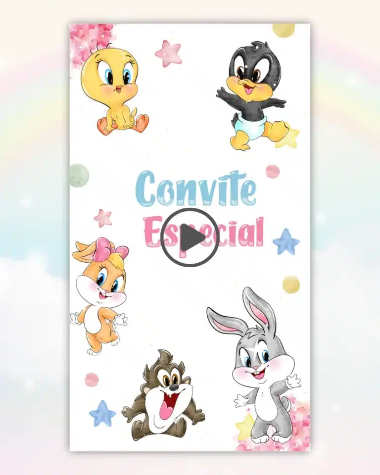 Convite Animado Baby Looney Tunes Menina 2
