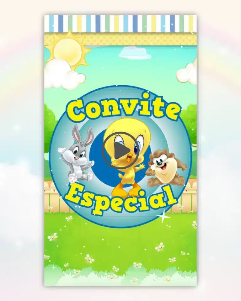 Convite Animado Baby Looney Tunes Menino 1