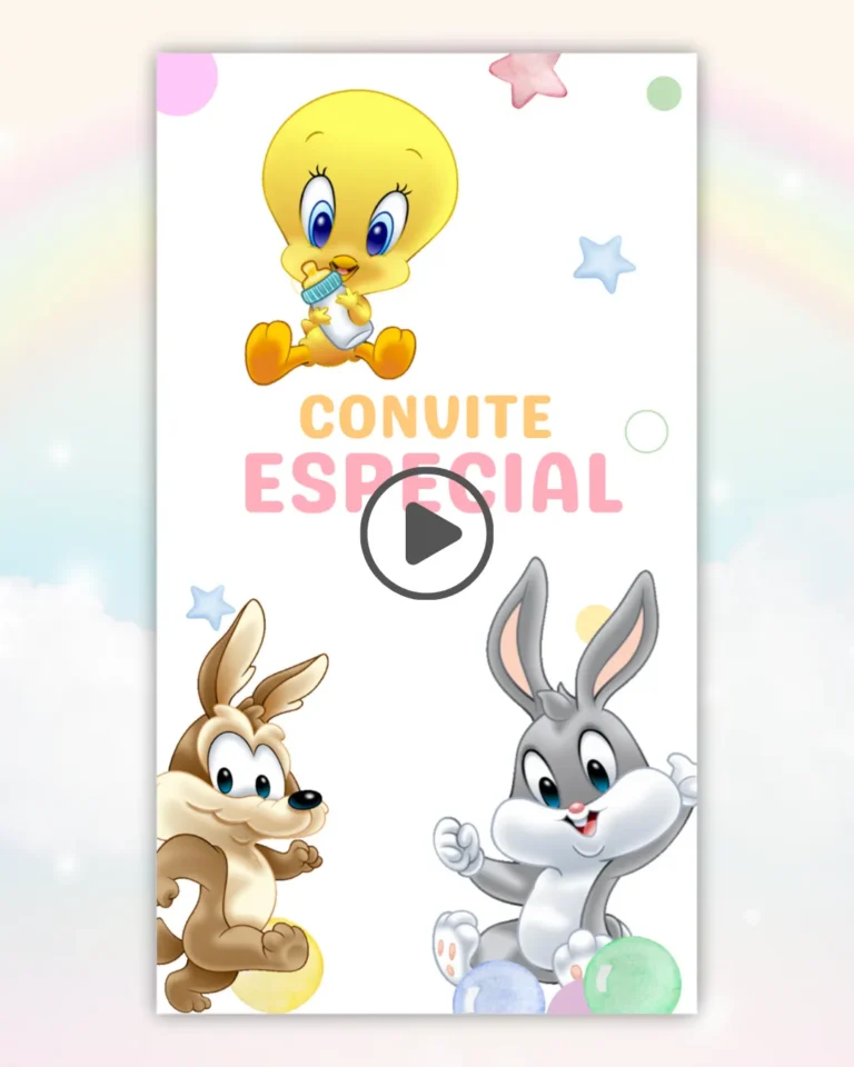 Convite Animado Baby Looney Tunes Menino 2