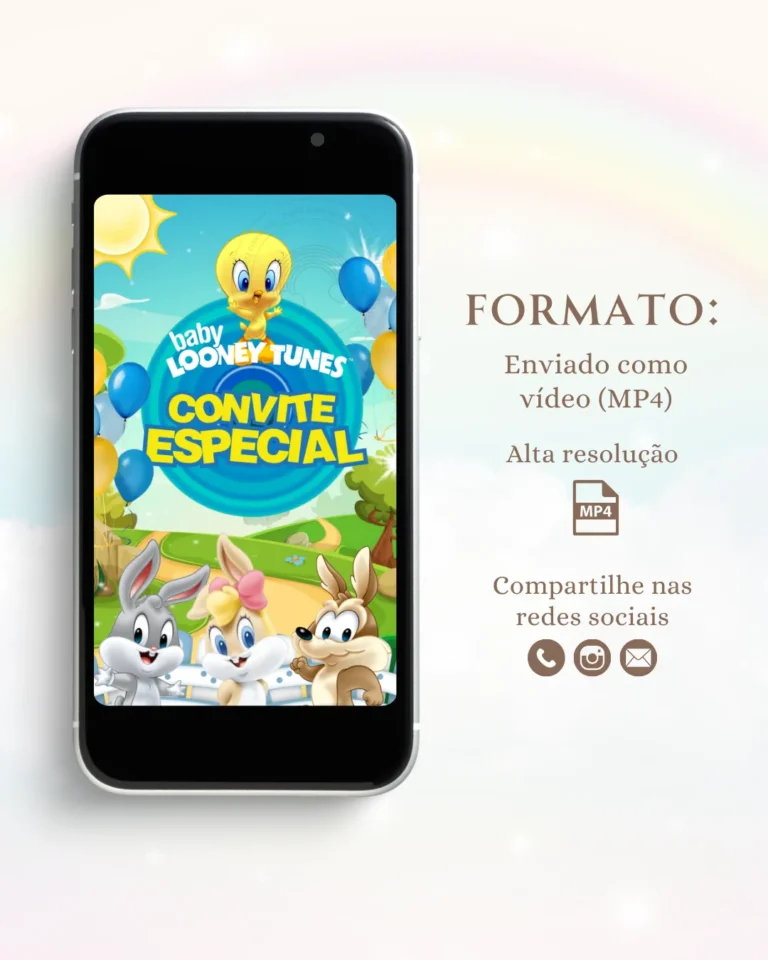 Convite Animado Baby Looney Tunes Menino 3