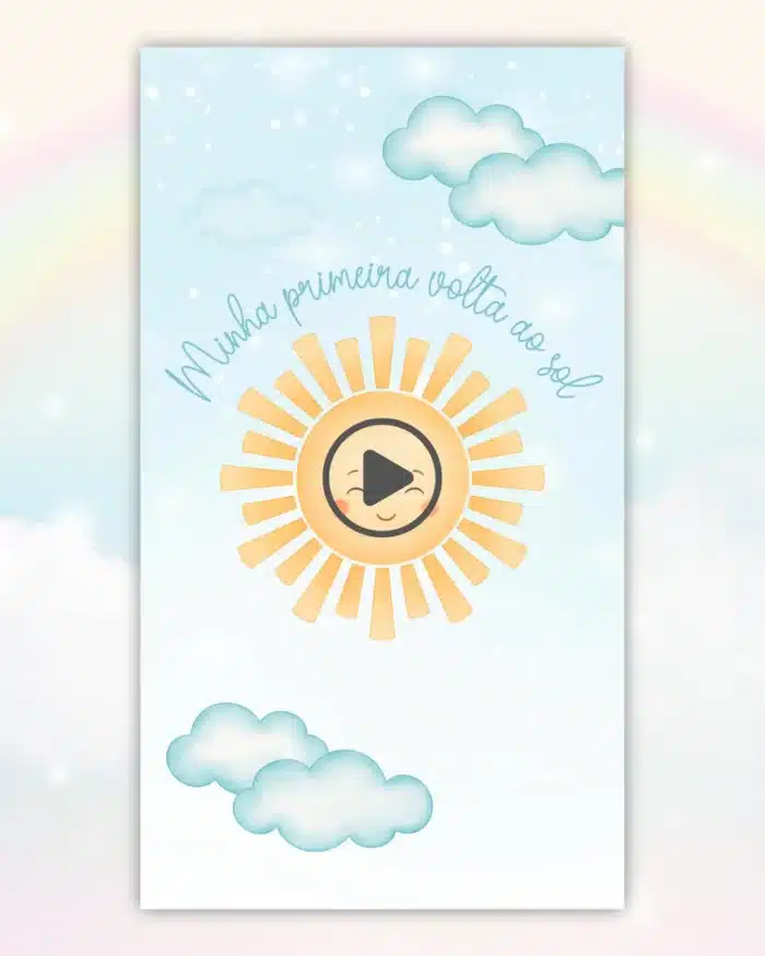 Convite Animado Primeira Volta ao Sol Menino