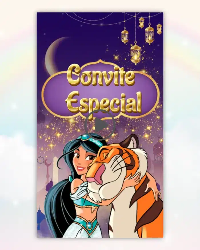 Convite Animado Princesa Jasmine