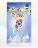 Convite Animado Princesa Jasmine Aquarela