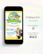 Convite Digital Baby Looney Tunes 3