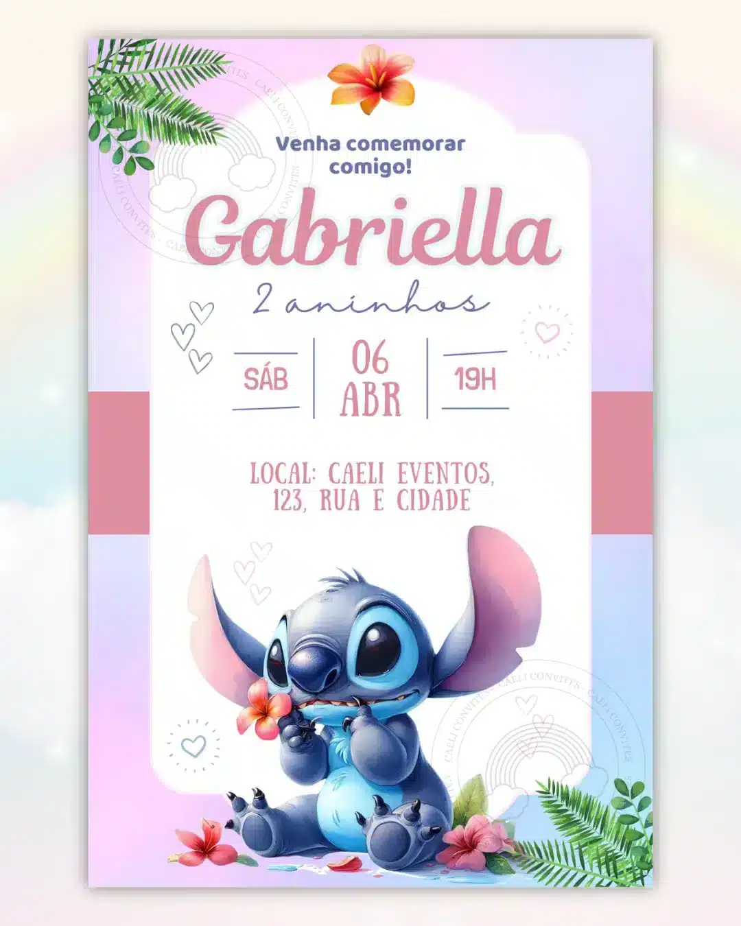 Convite Digital Lilo e Stitch 2