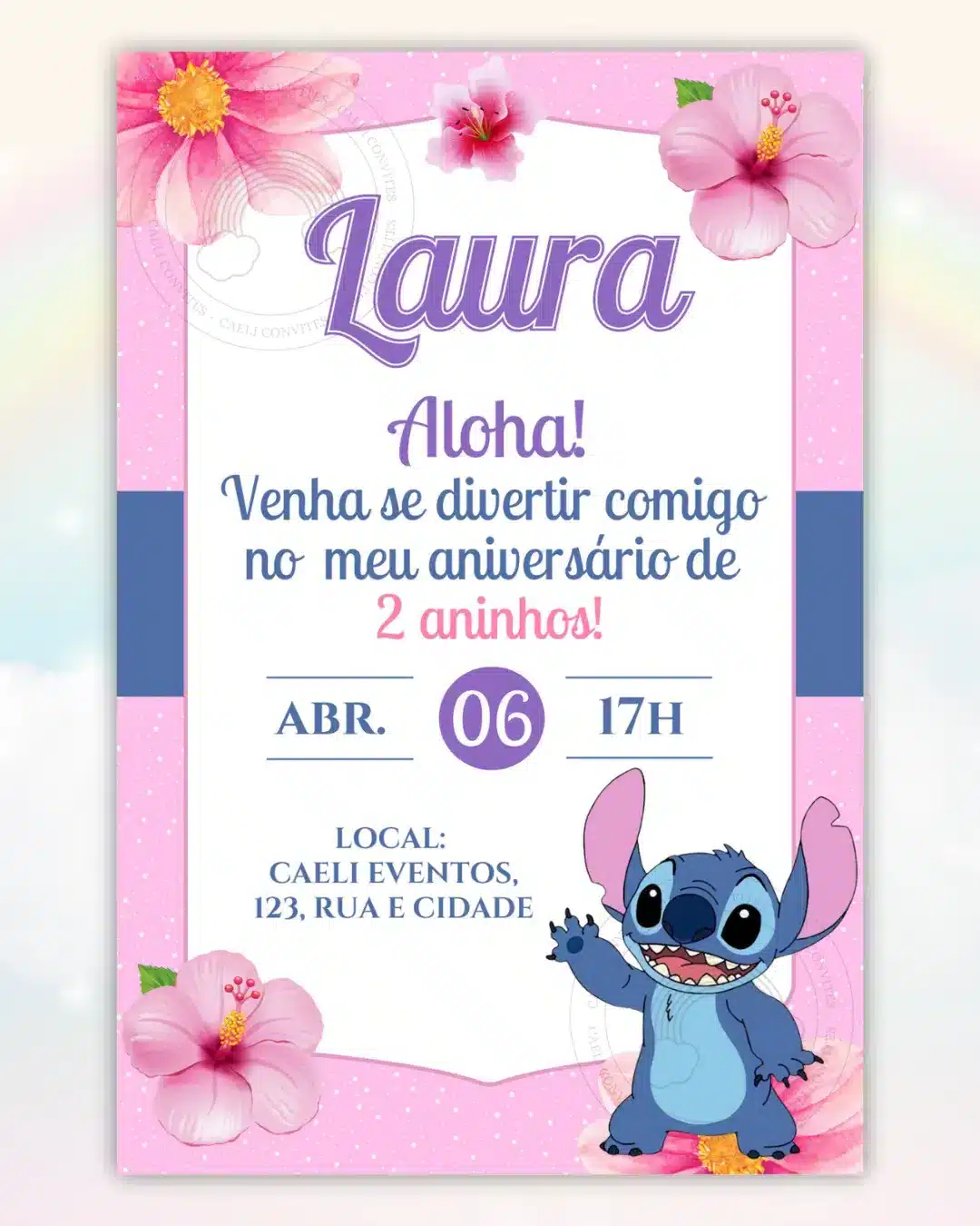 Convite Digital Lilo e Stitch 3