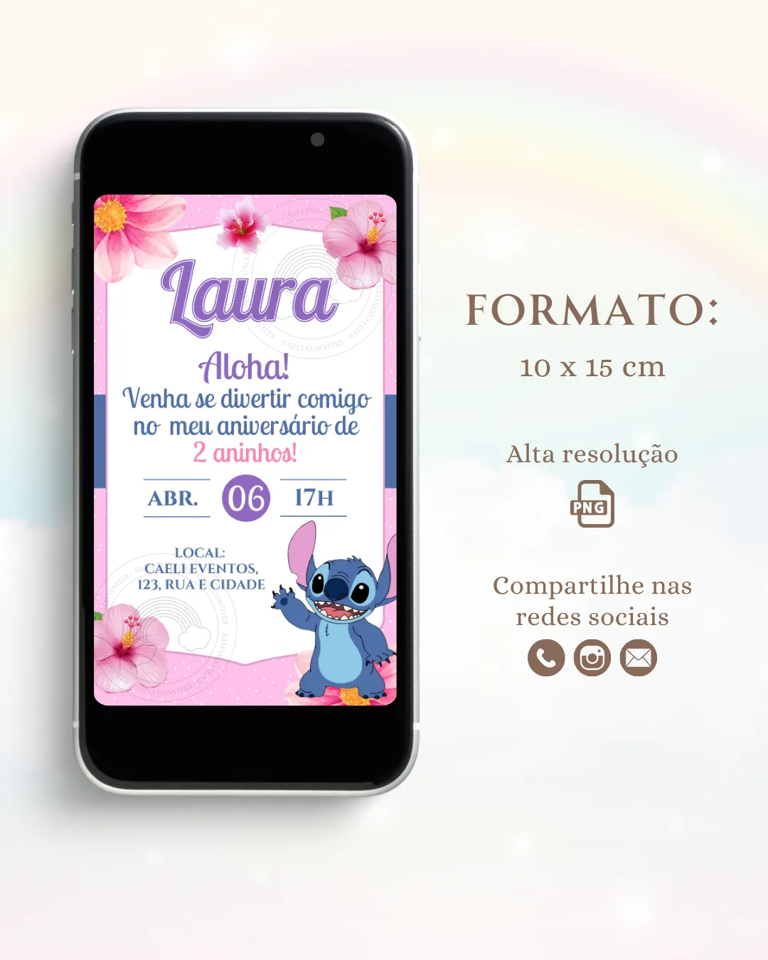 Convite Digital Lilo e Stitch 3