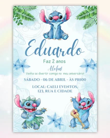 Convite Digital Lilo e Stitch 4