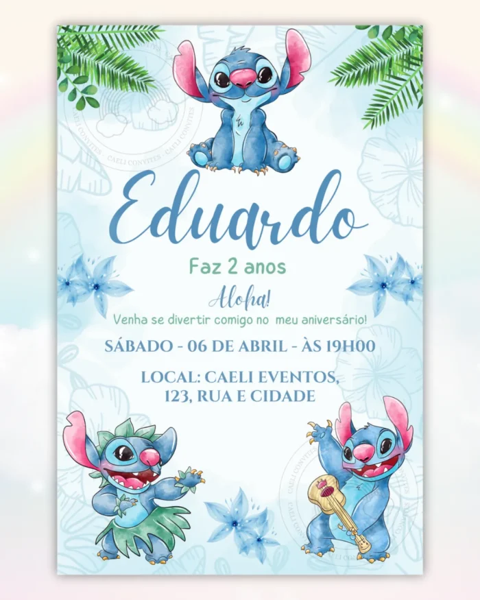Convite Digital Lilo e Stitch 4
