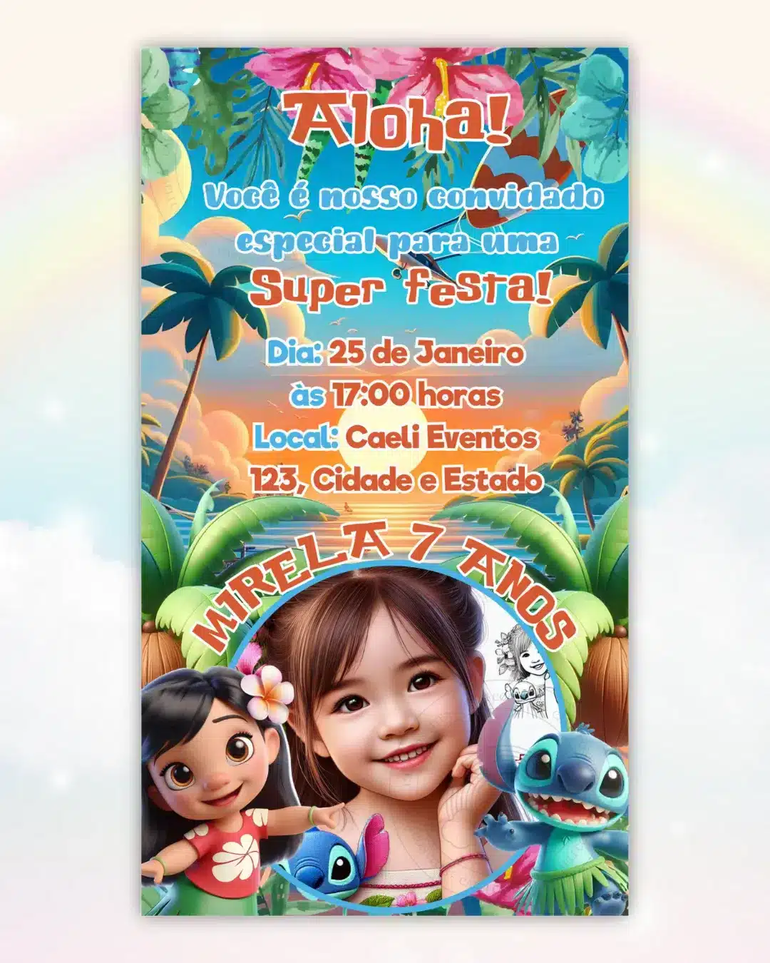 Convite Digital Lilo e Stitch 5