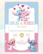 Convite Digital Stitch e Angel 1