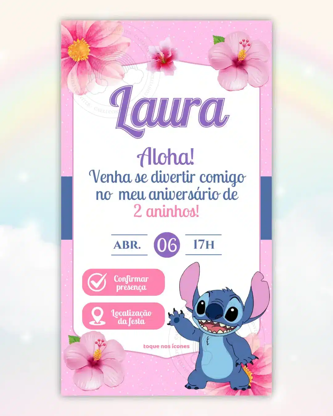 Convite Interativo Lilo e Stitch 2
