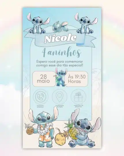 Convite Interativo Lilo e Stitch 5
