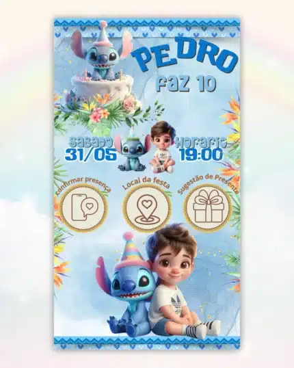 Convite Interativo Lilo e Stitch 6