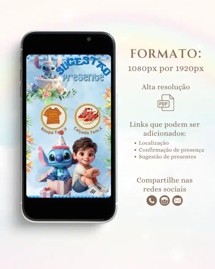 Convite Interativo Lilo e Stitch 6