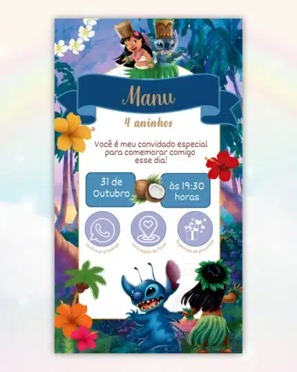 Convite Interativo Lilo e Stitch 7