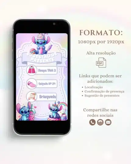 Convite Interativo Lilo e Stitch 8