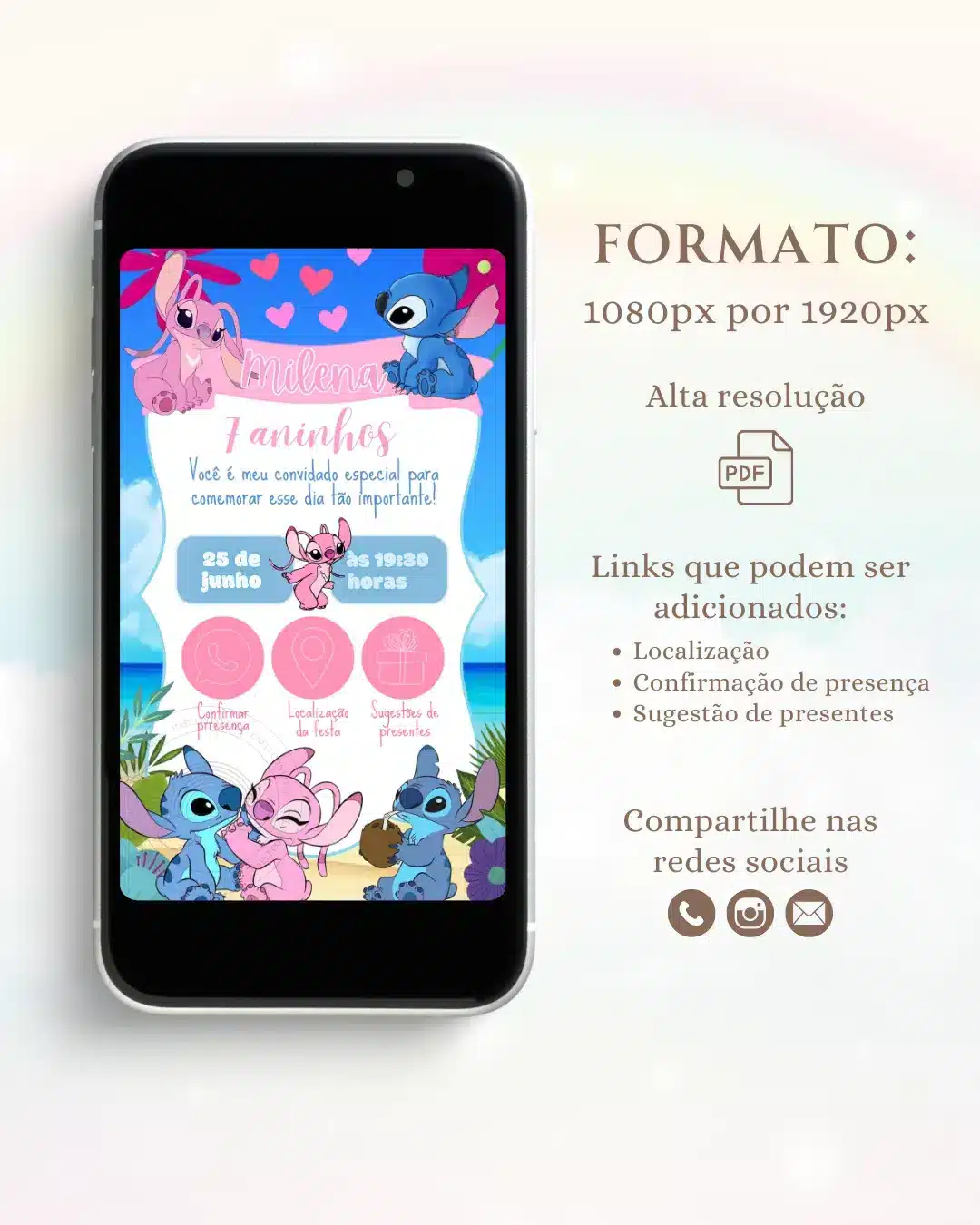 Convite Interativo Stitch e Angel 3
