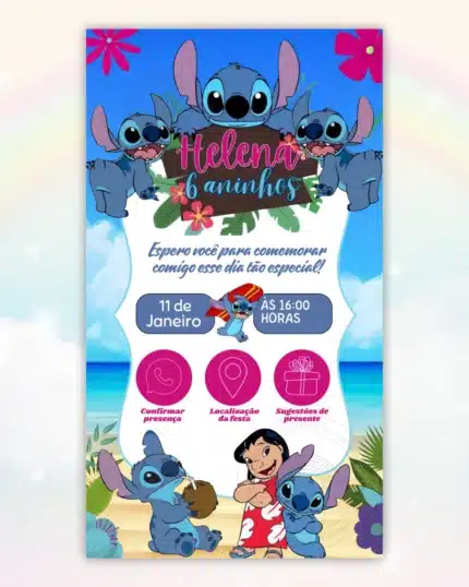 Convite Interativo Lilo e Stitch 4