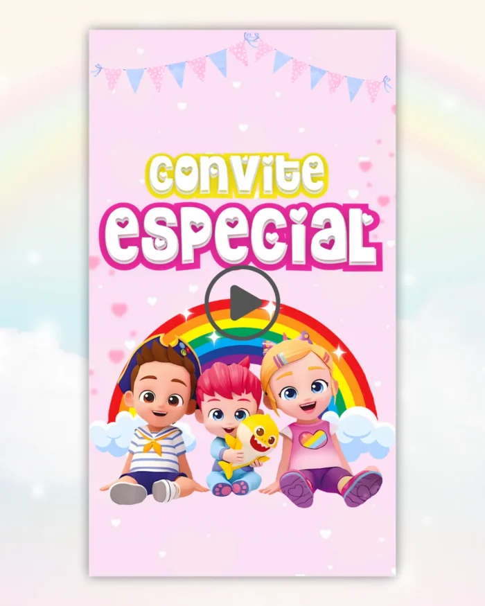 Convite Animado Bebefinn Menina