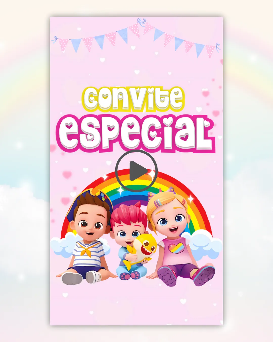 Convite Animado Bebefinn Menina