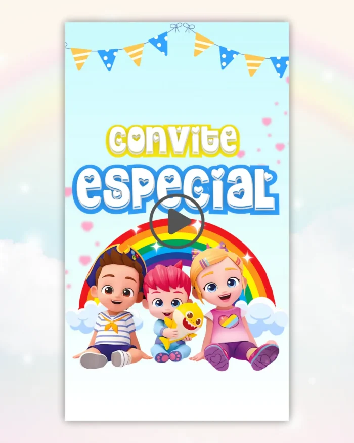 Convite Animado Bebefinn Menino