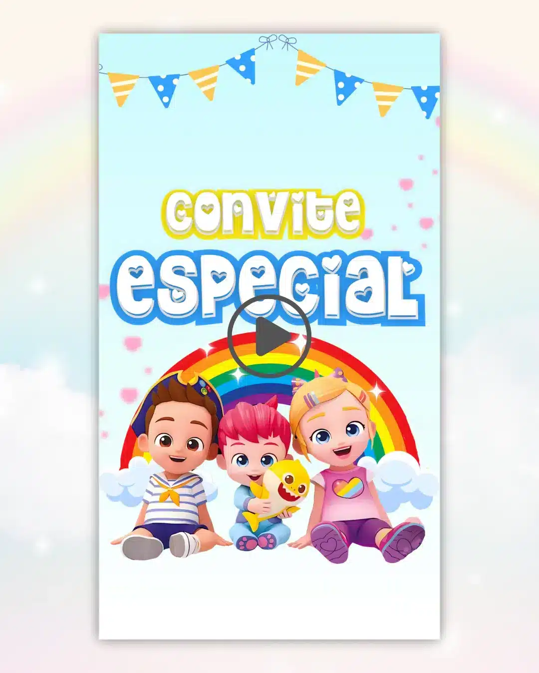 Convite Animado Bebefinn Menino