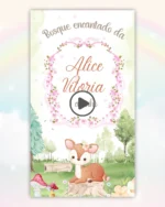 Convite Animado Bosque Encantado Menina 1