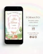 Convite Animado Bosque Encantado Menina 1