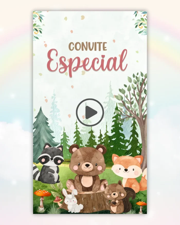 Convite Animado Bosque Encantado Menino 1
