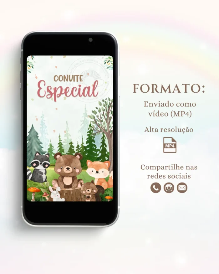 Convite Animado Bosque Encantado Menino 1
