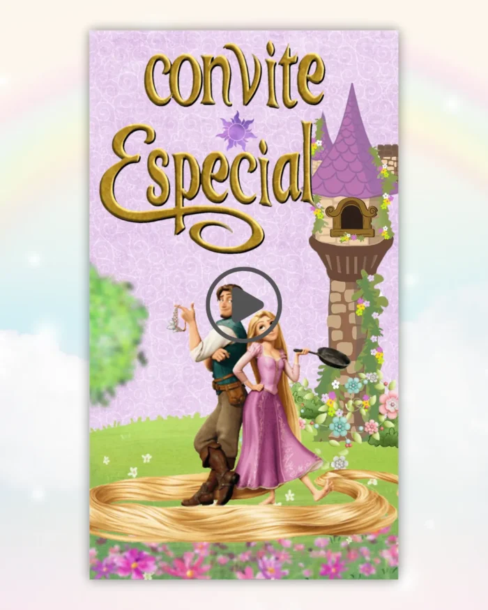 Convite Animado Rapunzel Enrolados