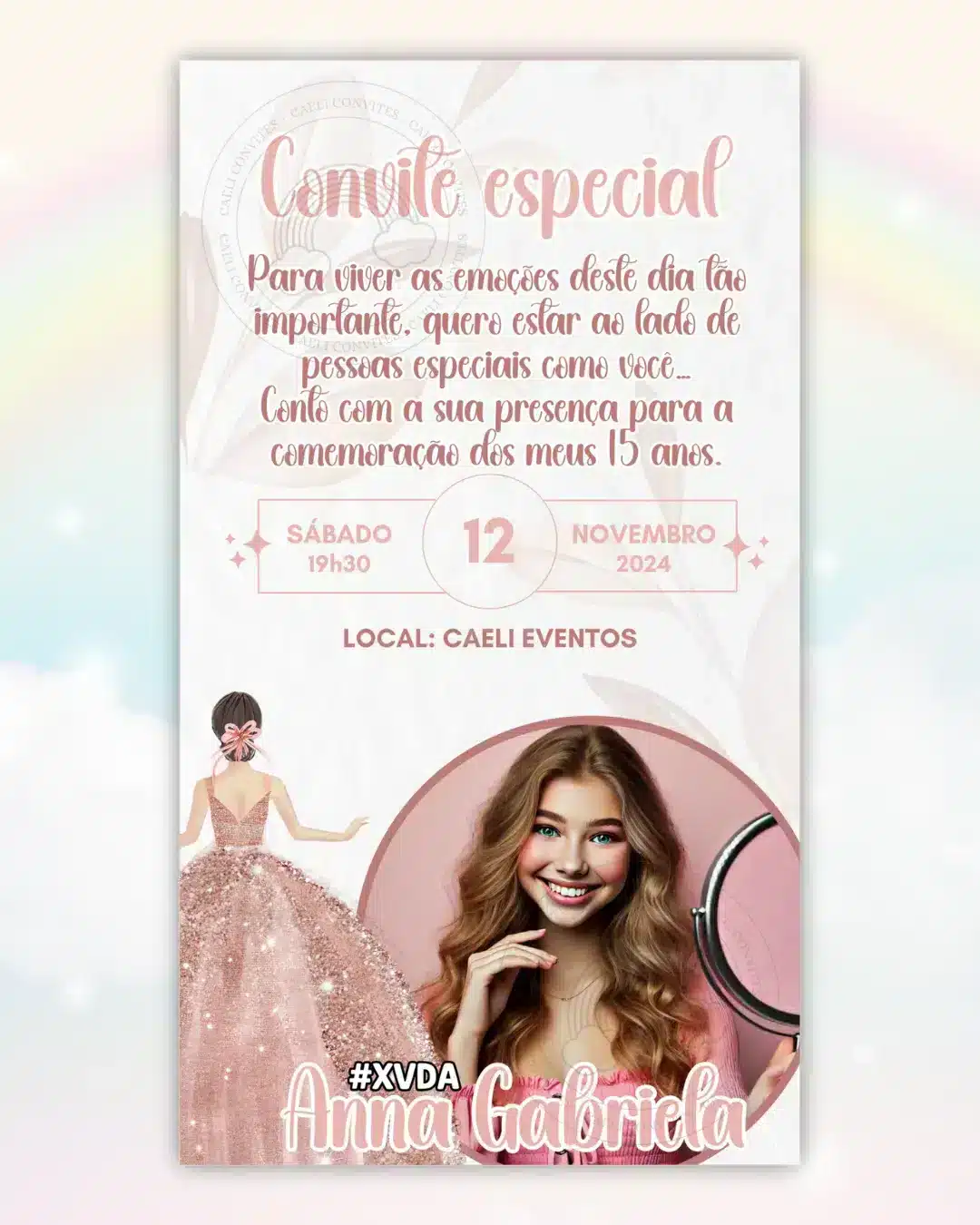 Convite Digital 15 anos Rosa 3