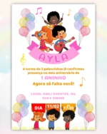 Convite Digital 3 Palavrinhas 1