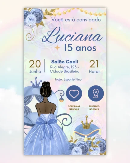 Convite Interativo 15 anos Azul 5