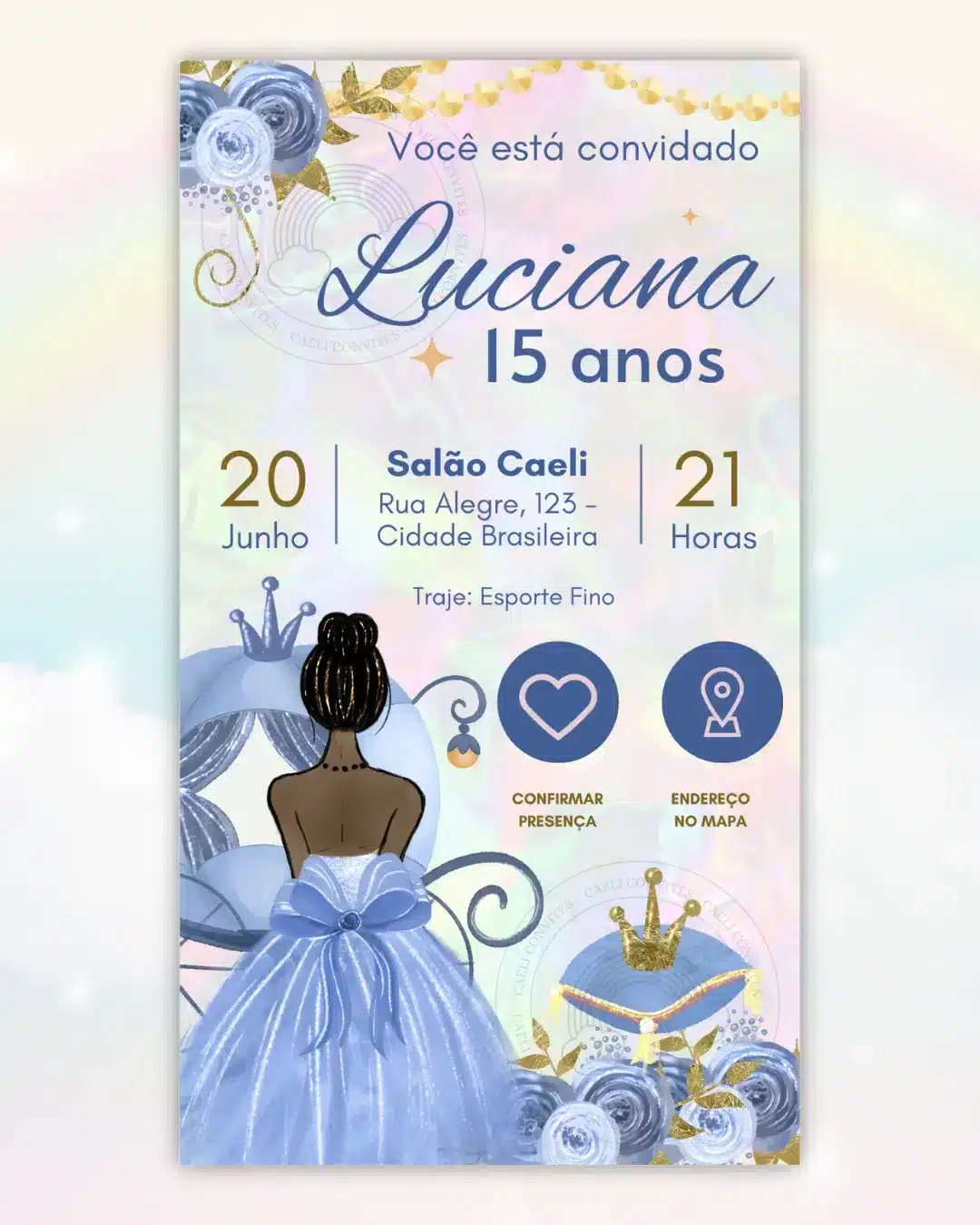 Convite Interativo 15 anos Azul 5