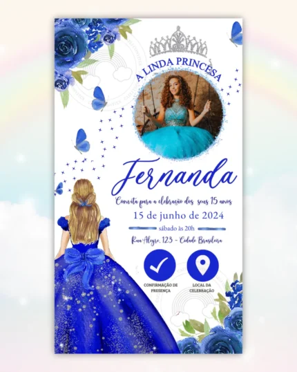 Convite Interativo 15 anos Azul 6
