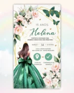 Convite Interativo 15 anos Verde 2