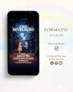 Convite Chá Revelação Azul e Rosa 13