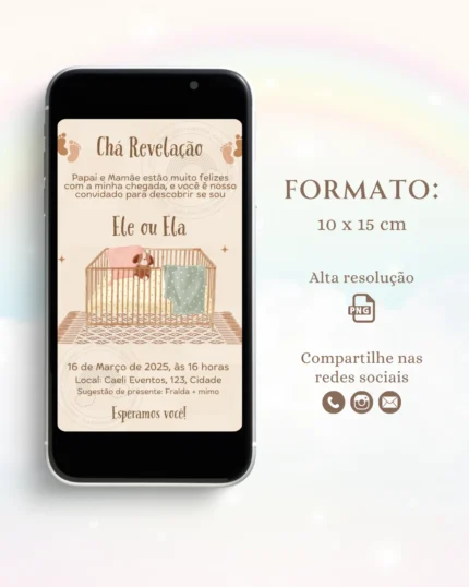 Convite Chá Revelação Neutro 7