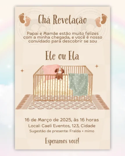 Convite Chá Revelação Neutro 7