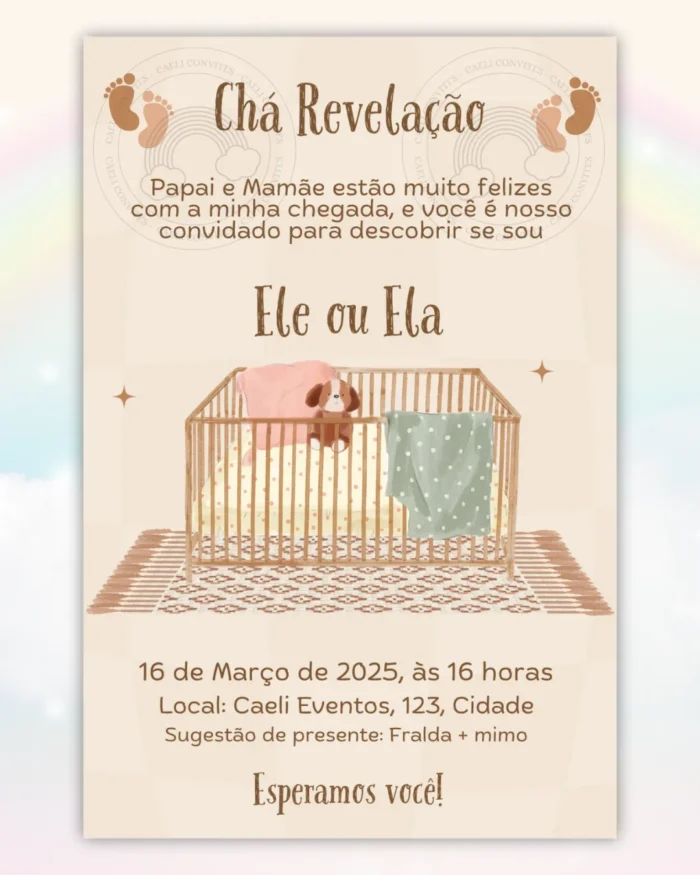 Convite Chá Revelação Neutro 7