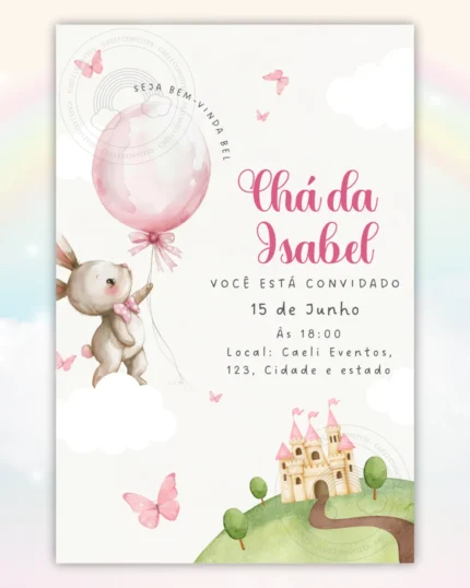 Convite Digital Chá de Bebê Lilás 3