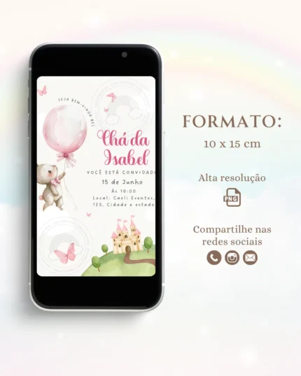 Convite Digital Chá de Bebê Lilás 3
