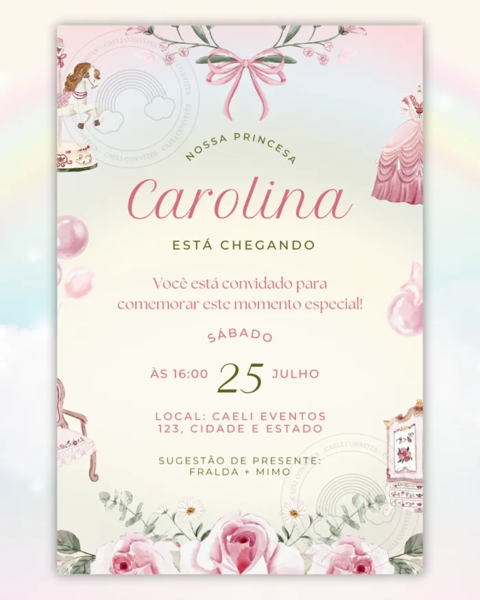 Convite Digital Chá de Bebê Lilás 3