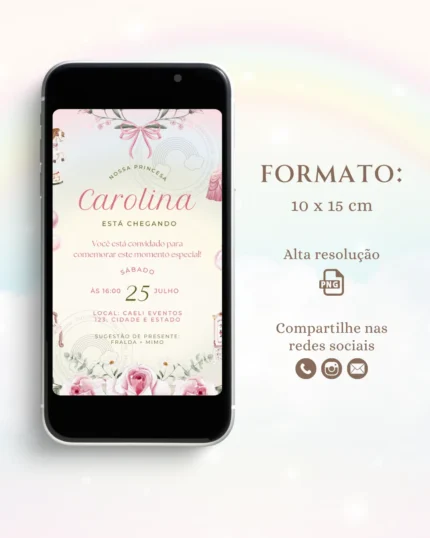 Convite Digital Chá de Bebê Lilás 3