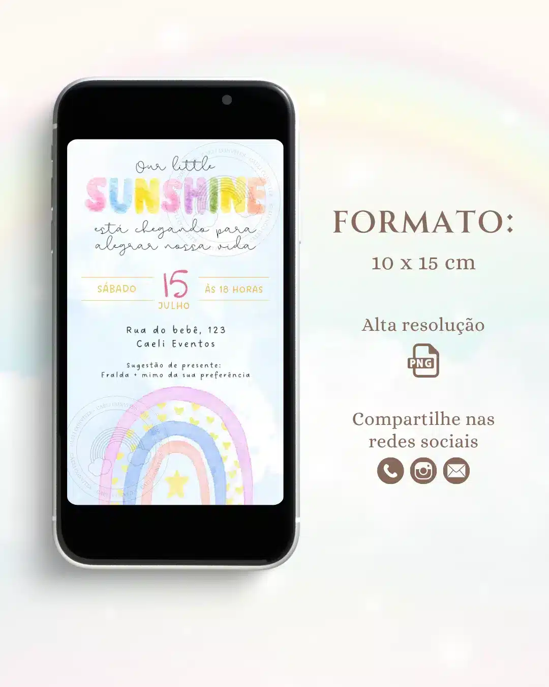 Convite Chá de Bebê Raio de Sol