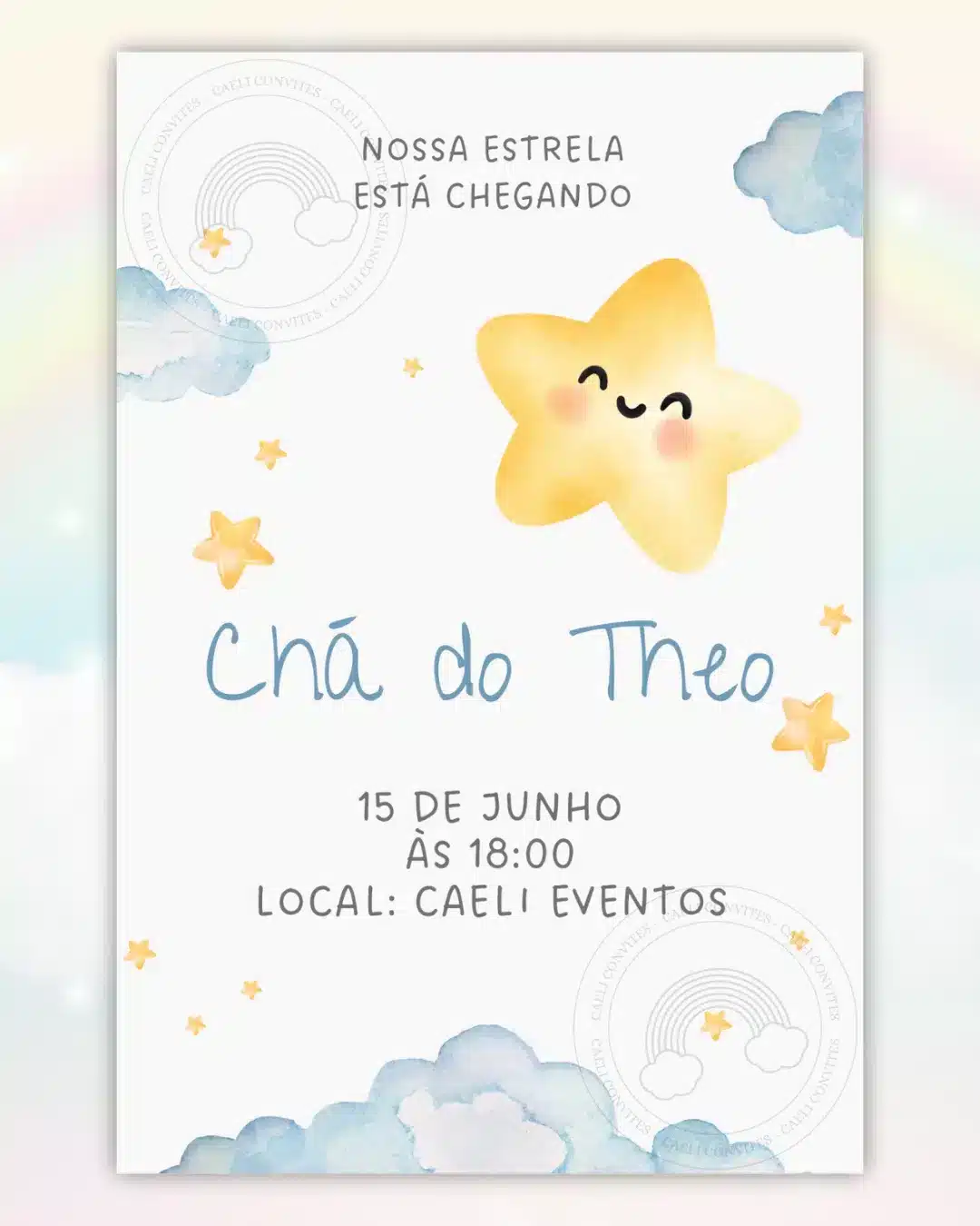 Convite Digital Chá de Bebê Estrelinha
