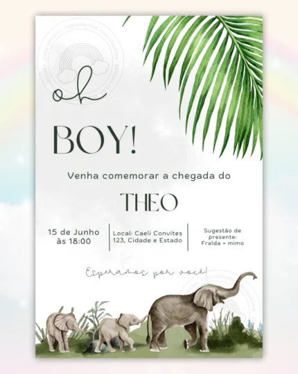 Convite Digital Chá de Bebê Verde 2